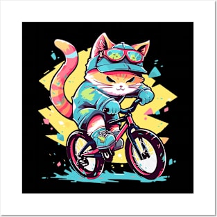 cat biker Posters and Art